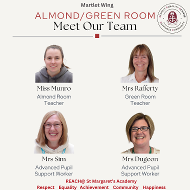 Almond and green room team